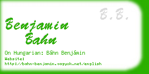 benjamin bahn business card